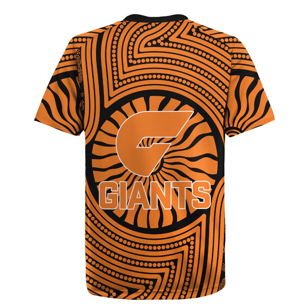 Greater Western Sydney Giants Rugby Jersey Indigenous Monochrome Dot Art Mascot Style