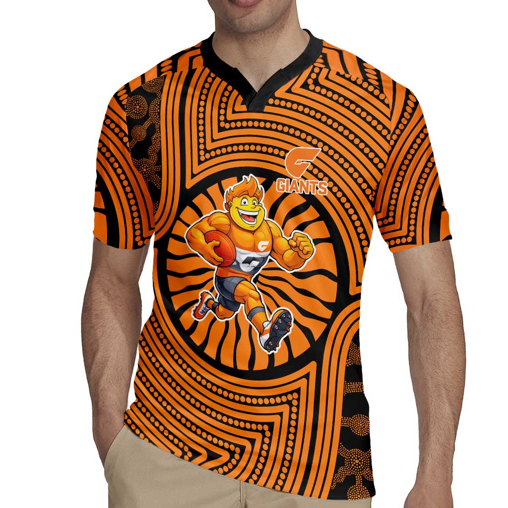 Greater Western Sydney Giants Rugby Jersey Indigenous Monochrome Dot Art Mascot Style