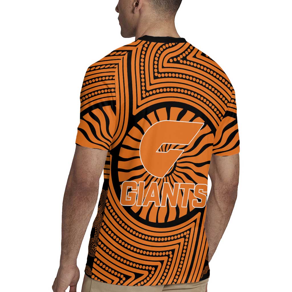 Greater Western Sydney Giants Rugby Jersey Indigenous Monochrome Dot Art Mascot Style