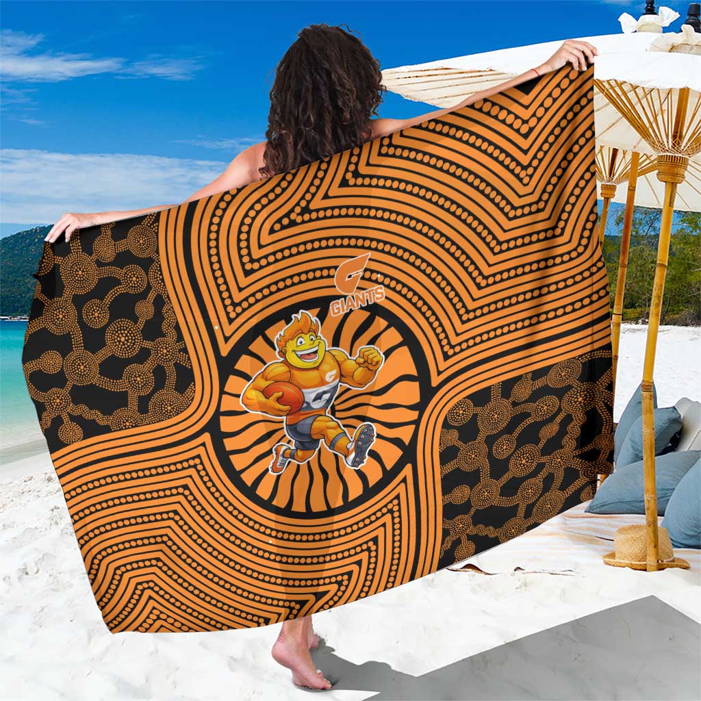 Greater Western Sydney Giants Sarong Indigenous Monochrome Dot Art Mascot Style