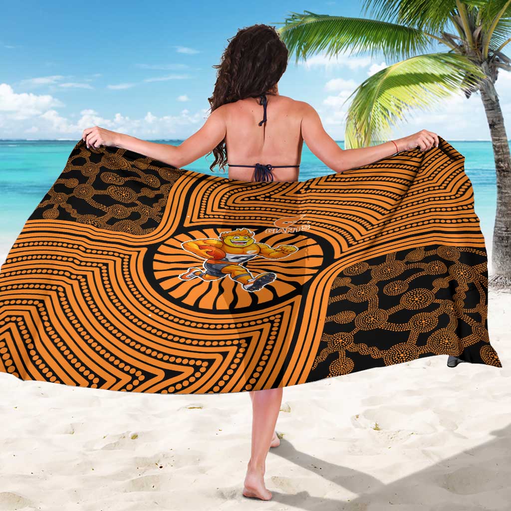 Greater Western Sydney Giants Sarong Indigenous Monochrome Dot Art Mascot Style