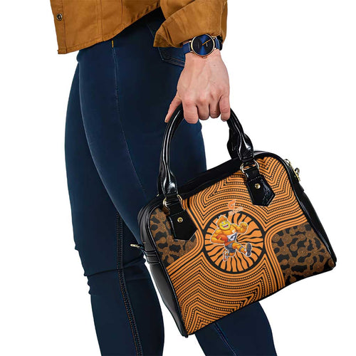 Greater Western Sydney Giants Shoulder Handbag Indigenous Monochrome Dot Art Mascot Style