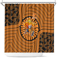 Greater Western Sydney Giants Shower Curtain Indigenous Monochrome Dot Art Mascot Style