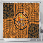 Greater Western Sydney Giants Shower Curtain Indigenous Monochrome Dot Art Mascot Style