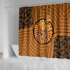 Greater Western Sydney Giants Shower Curtain Indigenous Monochrome Dot Art Mascot Style
