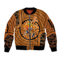 Greater Western Sydney Giants Sleeve Zip Bomber Jacket Indigenous Monochrome Dot Art Mascot Style