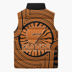 Greater Western Sydney Giants Sleeveless Puffer Jacket Indigenous Monochrome Dot Art Mascot Style
