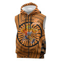 Greater Western Sydney Giants Sleeveless Zip Hoodie Indigenous Monochrome Dot Art Mascot Style