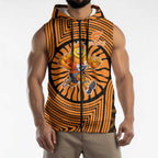 Greater Western Sydney Giants Sleeveless Zip Hoodie Indigenous Monochrome Dot Art Mascot Style