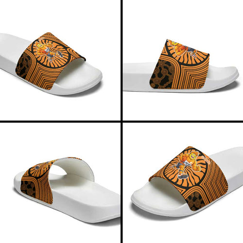 Greater Western Sydney Giants Slide Sandals Indigenous Monochrome Dot Art Mascot Style