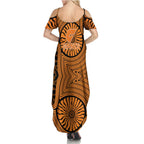 Greater Western Sydney Giants Summer Maxi Dress Indigenous Monochrome Dot Art Mascot Style