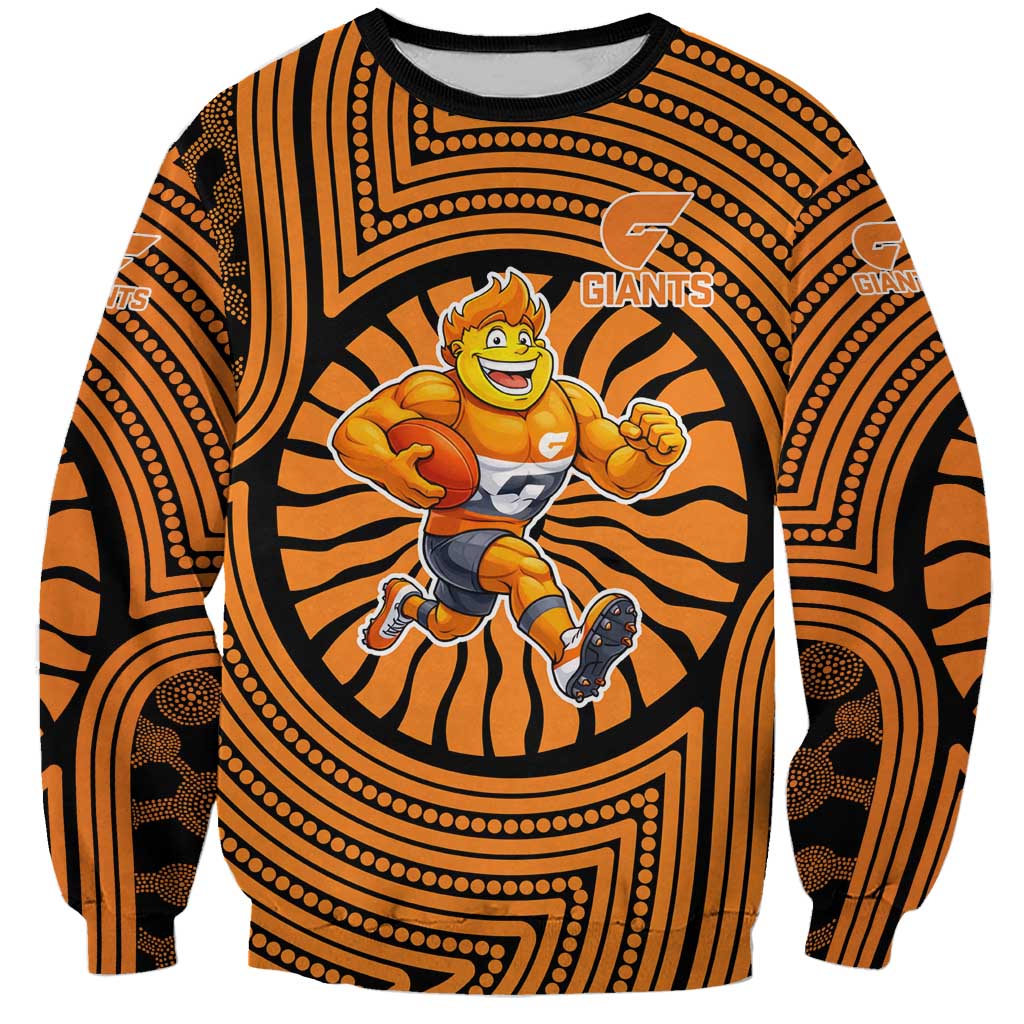 Greater Western Sydney Giants Sweatshirt Indigenous Monochrome Dot Art Mascot Style