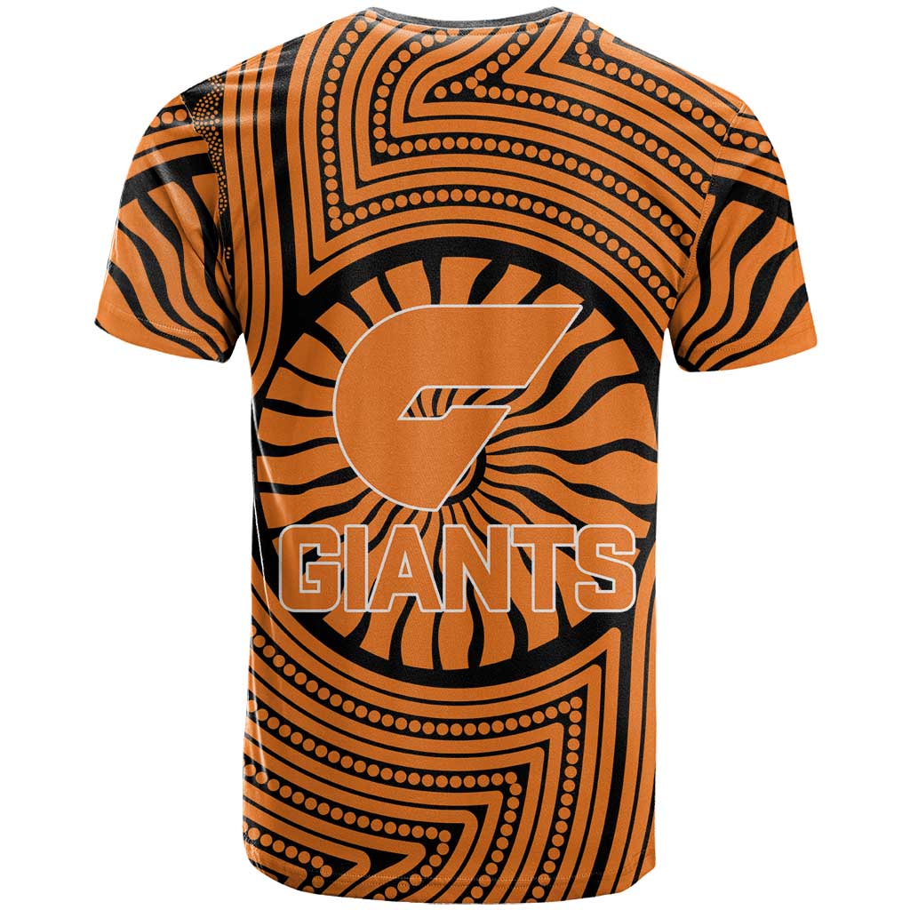Greater Western Sydney Giants T Shirt Indigenous Monochrome Dot Art Mascot Style