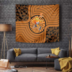 Greater Western Sydney Giants Tapestry Indigenous Monochrome Dot Art Mascot Style