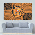 Greater Western Sydney Giants Tapestry Indigenous Monochrome Dot Art Mascot Style