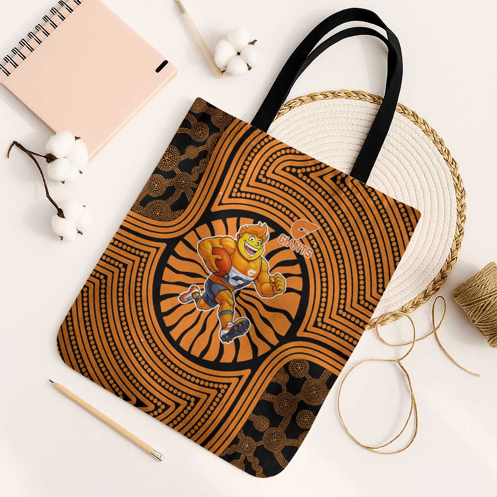 Greater Western Sydney Giants Tote Bag Indigenous Monochrome Dot Art Mascot Style