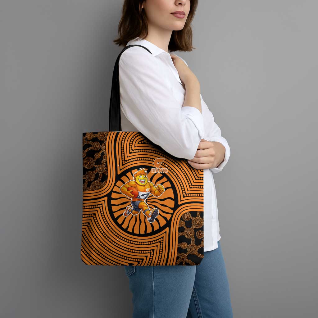 Greater Western Sydney Giants Tote Bag Indigenous Monochrome Dot Art Mascot Style