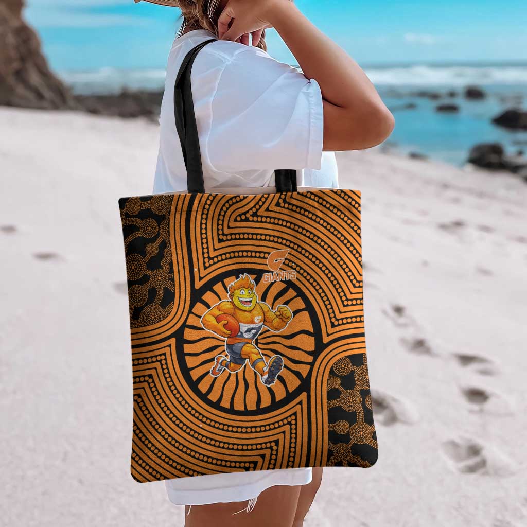 Greater Western Sydney Giants Tote Bag Indigenous Monochrome Dot Art Mascot Style