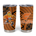 Greater Western Sydney Giants Tumbler Cup Indigenous Monochrome Dot Art Mascot Style