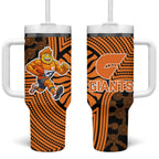 Greater Western Sydney Giants Tumbler With Handle Indigenous Monochrome Dot Art Mascot Style