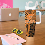 Greater Western Sydney Giants Tumbler With Handle Indigenous Monochrome Dot Art Mascot Style