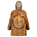 Greater Western Sydney Giants Wearable Blanket Hoodie Indigenous Monochrome Dot Art Mascot Style