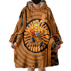 Greater Western Sydney Giants Wearable Blanket Hoodie Indigenous Monochrome Dot Art Mascot Style