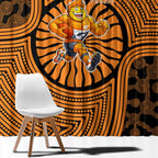 Greater Western Sydney Giants Window Curtain Indigenous Monochrome Dot Art Mascot Style