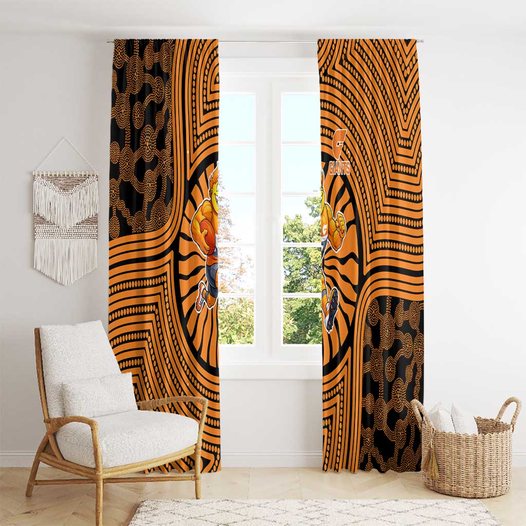 Greater Western Sydney Giants Window Curtain Indigenous Monochrome Dot Art Mascot Style