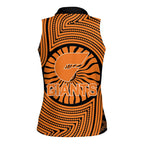 Greater Western Sydney Giants Women Sleeveless Polo Shirt Indigenous Monochrome Dot Art Mascot Style