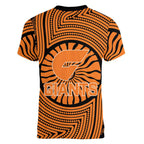 Greater Western Sydney Giants Women V-Neck T-Shirt Indigenous Monochrome Dot Art Mascot Style