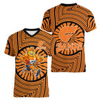 Greater Western Sydney Giants Women V-Neck T-Shirt Indigenous Monochrome Dot Art Mascot Style