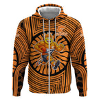 Greater Western Sydney Giants Zip Hoodie Indigenous Monochrome Dot Art Mascot Style