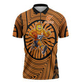 Greater Western Sydney Giants Zipper Polo Shirt Indigenous Monochrome Dot Art Mascot Style
