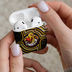 Hawthorn Hawks AirPods Case Indigenous Monochrome Dot Art Mascot Style