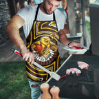Hawthorn Hawks Apron Indigenous Monochrome Dot Art Mascot Style