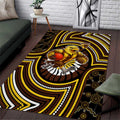Hawthorn Hawks Area Rug Indigenous Monochrome Dot Art Mascot Style
