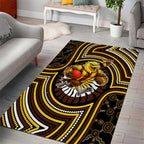 Hawthorn Hawks Area Rug Indigenous Monochrome Dot Art Mascot Style