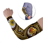 Hawthorn Hawks Arm Sleeves Indigenous Monochrome Dot Art Mascot Style