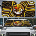 Hawthorn Hawks Auto Sun Shade Indigenous Monochrome Dot Art Mascot Style