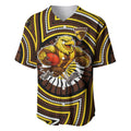 Hawthorn Hawks Baseball Jersey Indigenous Monochrome Dot Art Mascot Style