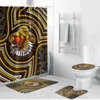 Hawthorn Hawks Bathroom Set Indigenous Monochrome Dot Art Mascot Style