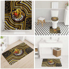 Hawthorn Hawks Bathroom Set Indigenous Monochrome Dot Art Mascot Style