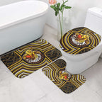 Hawthorn Hawks Bathroom Set Indigenous Monochrome Dot Art Mascot Style