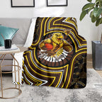 Hawthorn Hawks Blanket Indigenous Monochrome Dot Art Mascot Style