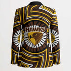 Hawthorn Hawks Blazer Indigenous Monochrome Dot Art Mascot Style