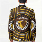 Hawthorn Hawks Blazer Indigenous Monochrome Dot Art Mascot Style