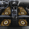 Hawthorn Hawks Car Mats Indigenous Monochrome Dot Art Mascot Style