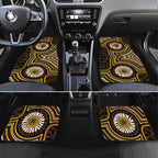Hawthorn Hawks Car Mats Indigenous Monochrome Dot Art Mascot Style