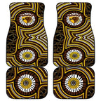 Hawthorn Hawks Car Mats Indigenous Monochrome Dot Art Mascot Style